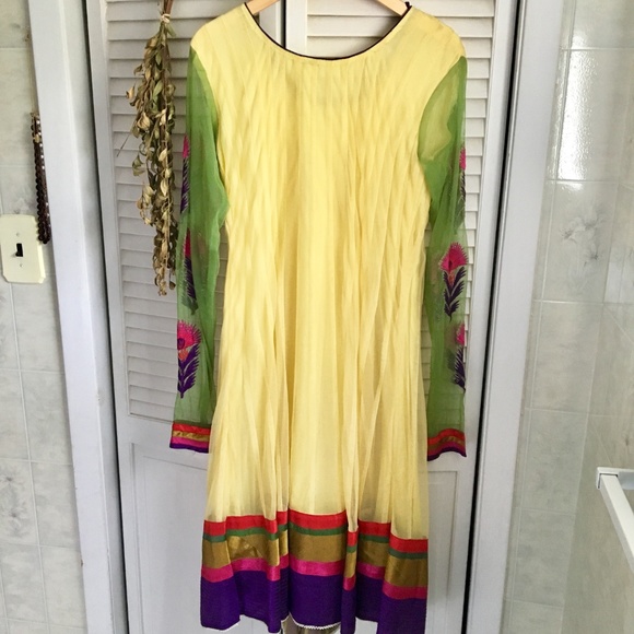 {Indian Kurti Tunic} Colorful Embroidered Dress, 8 - Picture 7 of 8